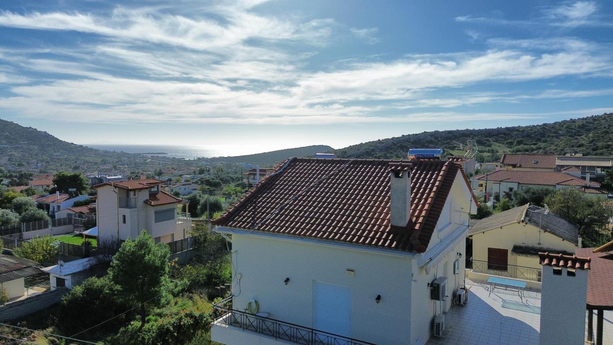 Beautiful Maisonette With A View To The Mountains And The Sea Agia Marina  Exterior photo